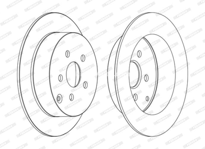 Set discuri frână FERODO (2 buc.) spate, se potrivește: TOYOTA CALDINA, CELICA, OPA, PRIUS 1.5H/1.8/2.0 08.99-12.09