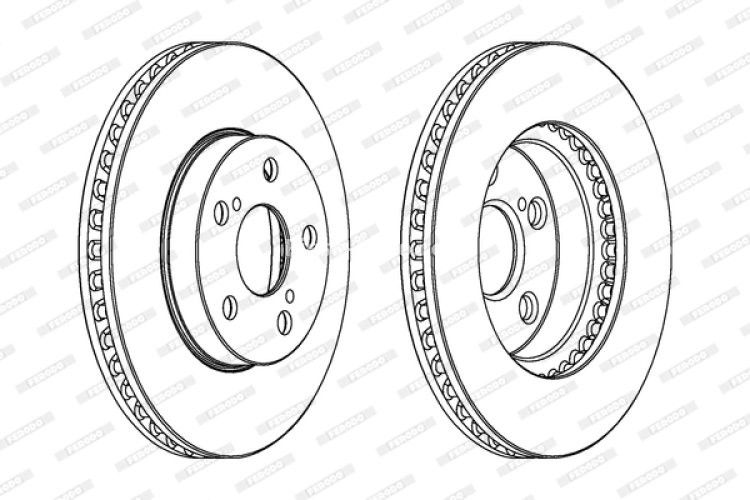 Set discuri frână FERODO (2 buc.) față, se potrivește: TOYOTA ALLION I, CALDINA, CARINA E VI, CARINA VII, CELICA, OPA, PREMIO, PRIUS, PRIUS PLUS 1.5-2.2D 02.92-