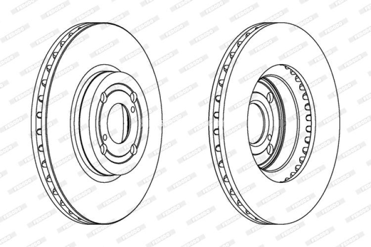 Set discuri frână FERODO (2 buc.) față, se potrivește: TOYOTA COROLLA, COROLLA VERSO 1.4-2.0D 10.01-03.08