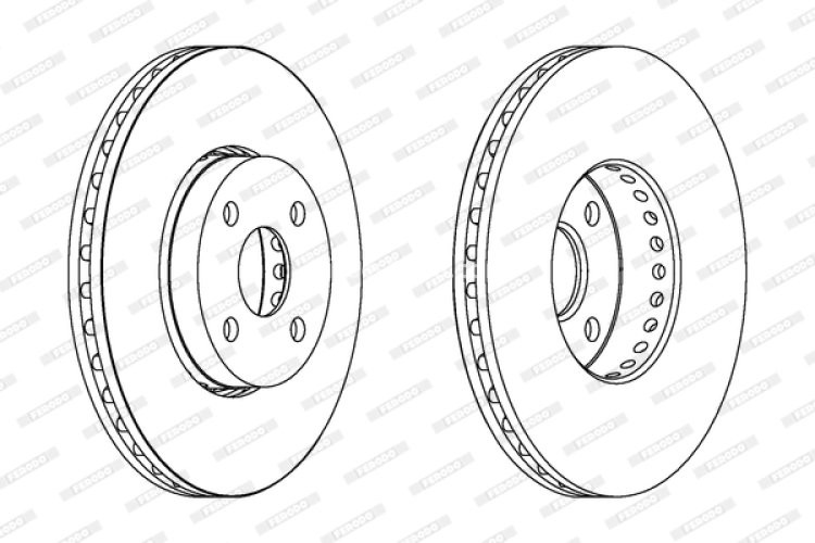 Set discuri frână FERODO (2 buc.) față, se potrivește: TOYOTA COROLLA, COROLLA VERSO 1.8/2.0D 09.00-02.07