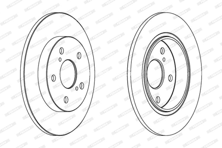 Set discuri frână FERODO (2 buc.) spate, se potrivește: TOYOTA AURIS, COROLLA 1.2-2.2D 10.06-08.19