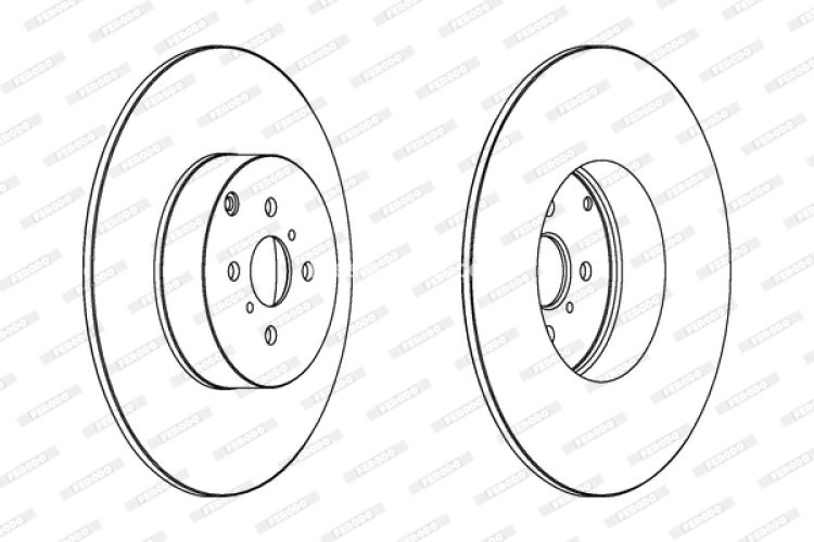Set discuri frână FERODO (2 buc.) spate, se potrivește: TOYOTA COROLLA, COROLLA VERSO, IST, MATRIX, VIOS / SOLUNA VIOS, YARIS, YARIS VERSO 1.0-2.0D 04.99-07.14