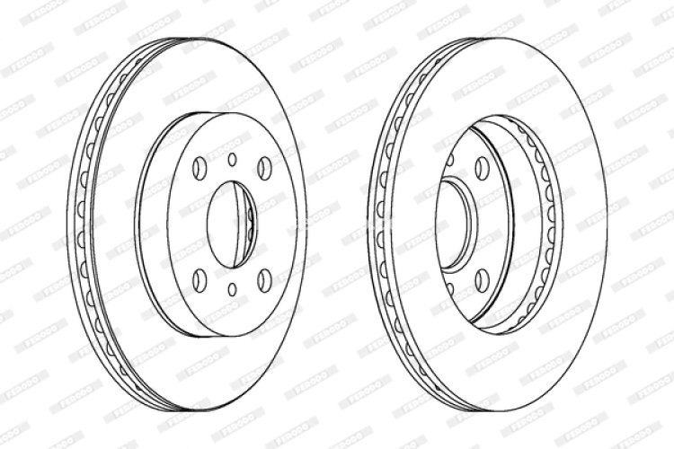 Set discuri frână FERODO (2 buc.) față, se potrivește: TOYOTA ECHO, PLATZ, YARIS, YARIS VERSO 1.0-1.5 04.99-11.05