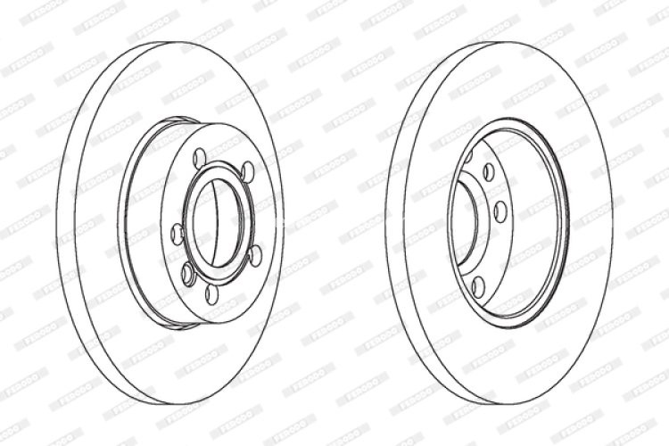 Set discuri frână FERODO (2 buc.) față, se potrivește: VW LT 28-46 II, TRANSPORTER T4 1.9D-2.8D 07.90-06.03