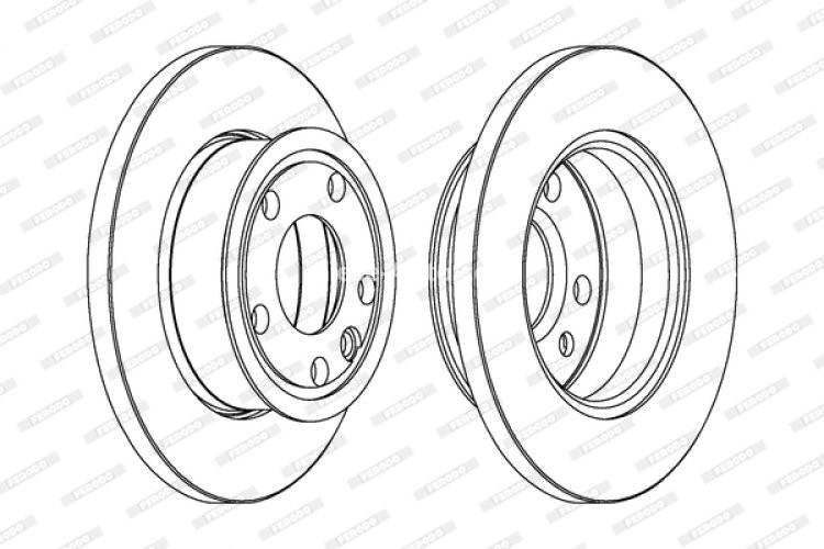 Set discuri frână FERODO (2 buc.) față, se potrivește: VW TRANSPORTER T4 1.8-2.5D 07.90-04.03