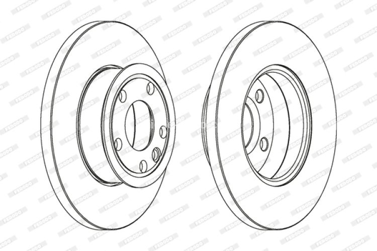 Set discuri frână FERODO (2 buc.) față, se potrivește: VW TRANSPORTER T4 1.9D/2.4D/2.5D 07.90-04.03