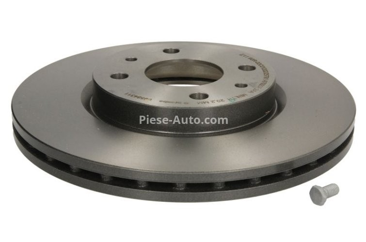 Disc frână BREMBO, față, pentru: ALFA ROMEO MITO; CITROEN NEMO, NEMO/MINIVAN; FIAT 500, 500 C, 500E, BRAVO II, DOBLO, DOBLO/MINIVAN, FIORINO, FIORINO/MINIVAN 0.9-Electric 01.88-