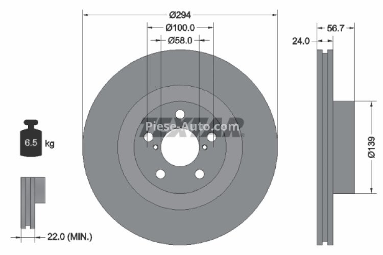 Disc frână TEXTAR, față, pentru: SUBARU BRZ, FORESTER, IMPREZA, LEGACY III, LEGACY IV, LEGACY V, OUTBACK, XV; TOYOTA GR 86, GT 86 1.6-3.6 03.94-