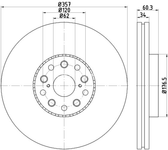 Disc frână TEXTAR, față, stânga,  pentru: LEXUS LS 4.6/5.0H 04.06-
