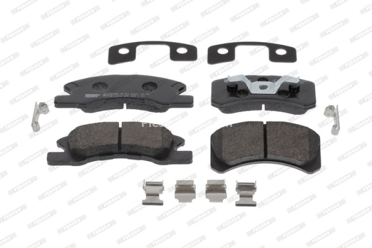 Set placuțe frână FERODO, față, pentru: DAIHATSU CUORE V, CUORE VI, CUORE VII, TREVIS; MITSUBISHI MIRAGE / SPACE STAR VI, MIRAGE VI 0.7/1.0/1.2 11.98-