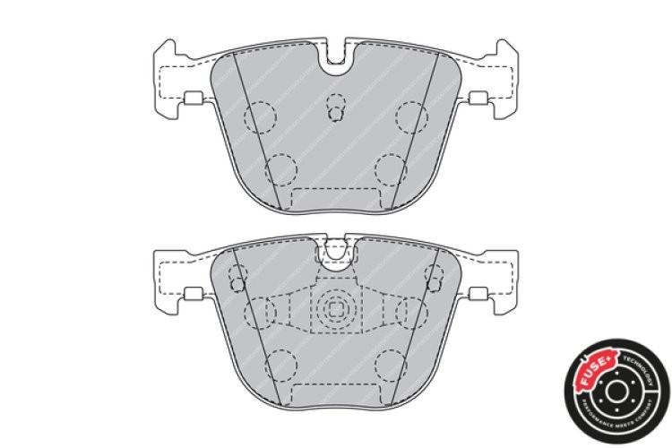 Set placuțe frână FERODO, spate, (fără accesorii), pentru: BMW 5 GRAN TURISMO (F07), 7 (F01, F02, F03, F04) 2.0D-6.0 02.08-02.17
