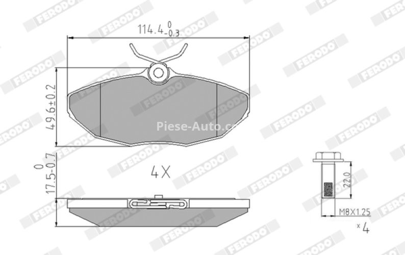 Set placuțe frână FERODO, spate, pentru: CHRYSLER VIPER; DODGE VIPER; JAGUAR S-TYPE II, XJ; LINCOLN LS 2.5-8.3 08.92-