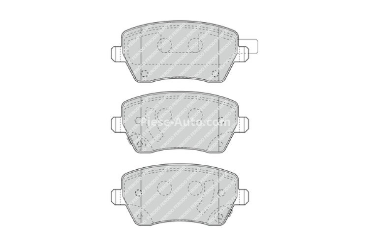 Set placuțe frână FERODO, față, pentru: DACIA DUSTER; NISSAN MICRA III, MICRA IV, MICRA V, NOTE; RENAULT CLIO IV; SUZUKI SWIFT III 0.9-1.6 01.03-