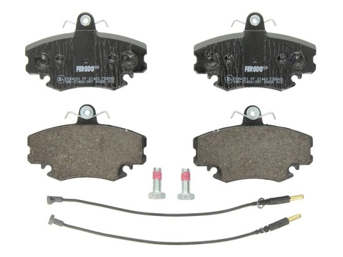 Set placuțe frână FERODO, față, (cu suruburi de ghidare), pentru: DACIA LOGAN, LOGAN EXPRESS, LOGAN II, LOGAN MCV, SANDERO, SOLENZA, SUPERNOVA; PEUGEOT 205 I 1.0-Electric 05.77-