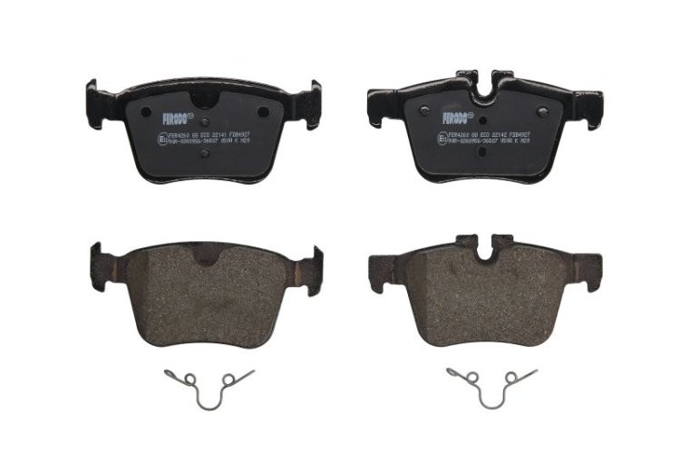 Set placuțe frână FERODO, spate, (fără accesorii), pentru: VOLVO S60 III, S90 II, V60 II, V90 II, XC60 II, XC90 II; JAGUAR E-PACE, F-PACE, I-PACE, XE, XF II, XF SPORTBRAKE 1.5H-Electric 06.11-