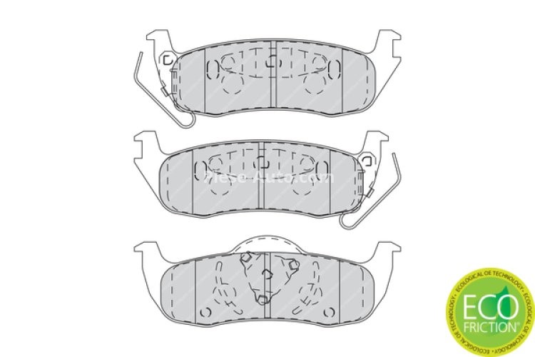Set placuțe frână FERODO, spate, pentru: JEEP COMMANDER, GRAND CHEROKEE III, GRAND CHEROKEE IV; NISSAN ARMADA 3.0-6.1 08.03-