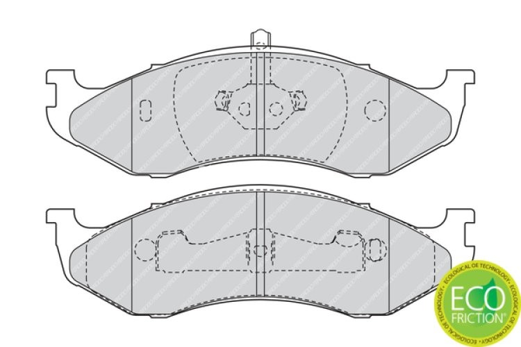 Set placuțe frână FERODO, față, pentru: JEEP CHEROKEE, COMANCHE, GRAND CHEROKEE I, WRANGLER I, WRANGLER II; KIA CARNIVAL I, CARNIVAL II 2.1D-5.9 10.84-04.07