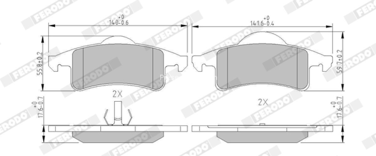 Set placuțe frână FERODO, spate, pentru: JEEP CHEROKEE, GRAND CHEROKEE II 2.5-4.7 01.88-09.05