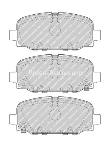 Set placuțe frână FERODO, spate, pentru: JEEP COMPASS 1.4-2.4 03.17-