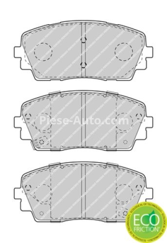 Set placuțe frână FERODO, față, (fără accesorii), pentru: KIA PICANTO II 1.0/1.0LPG/1.2 05.11-03.17