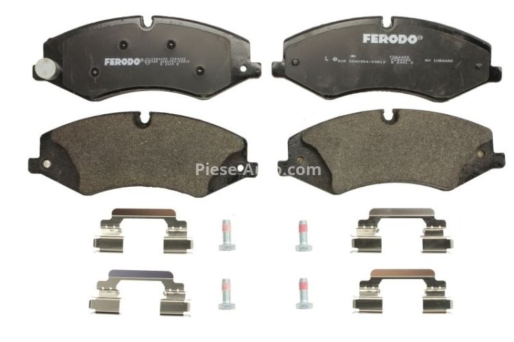 Set placuțe frână FERODO, față, (cu suplimente; (EN) with torsion damper), pentru: LAND ROVER DEFENDER, DISCOVERY IV, DISCOVERY V, RANGE ROVER III, RANGE ROVER IV, RANGE ROVER SPORT I 2.0-5.0 03.02-