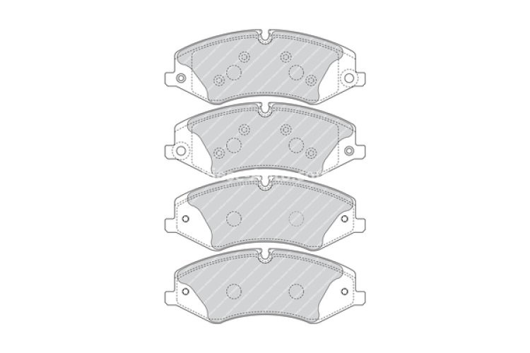 Set placuțe frână FERODO, față, (cu suplimente; (EN) with torsion damper), pentru: LAND ROVER DEFENDER, DISCOVERY IV, DISCOVERY V, RANGE ROVER III, RANGE ROVER IV, RANGE ROVER SPORT I 2.0-5.0 03.02-