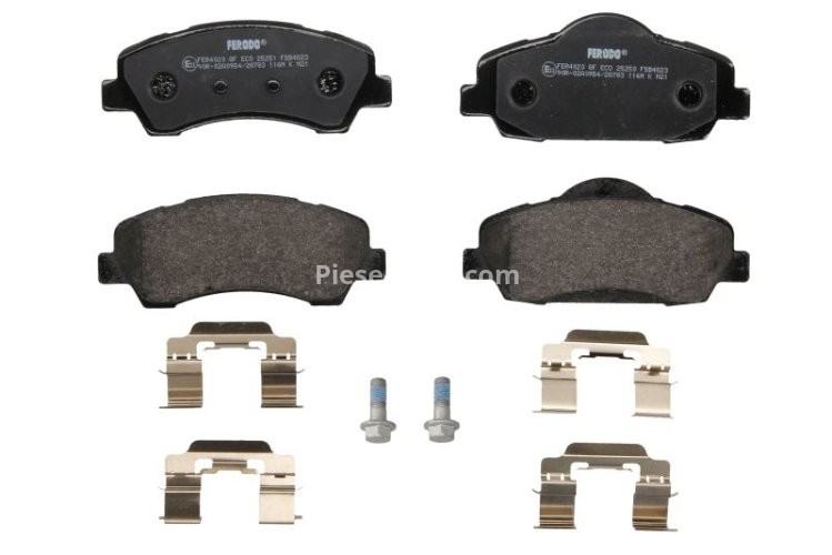 Set placuțe frână FERODO, față, pentru: PEUGEOT 308 II, 308 II/KOMBI 1.2/1.5D/1.6D 09.13-06.21