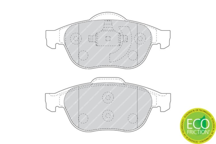 Set placuțe frână FERODO, față, pentru: RENAULT LAGUNA II, SCENIC I; TOYOTA AVENSIS 1.6-2.2D 06.00-12.07