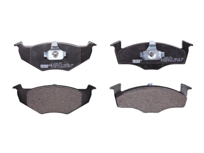 Set placuțe frână FERODO, față, pentru: SEAT AROSA; SKODA FABIA I, FABIA I PRAKTIK, FABIA II, ROOMSTER PRAKTIK; VW FOX, LUPO I, POLO, POLO III, POLO/HATCHBACK 1.0-1.9D 08.92-05.15