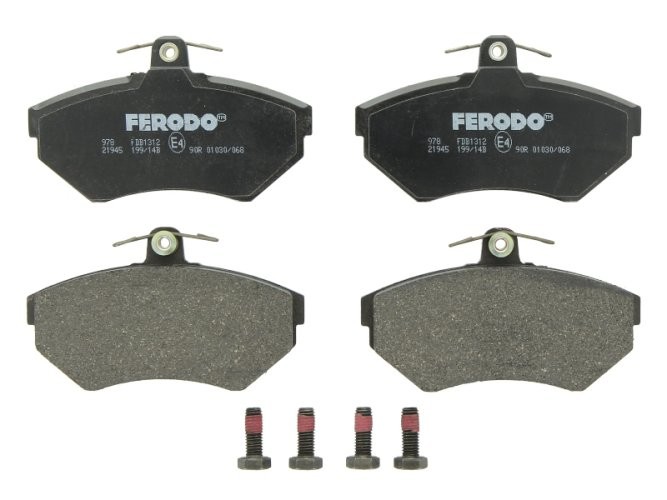 Set placuțe frână FERODO, față, (cu suruburi de ghidare), pentru: SEAT AROSA, CORDOBA, CORDOBA VARIO, CORDOBA VARIO/KOMBI, IBIZA II, INCA, TOLEDO I 1.4-2.8 05.91-07.05