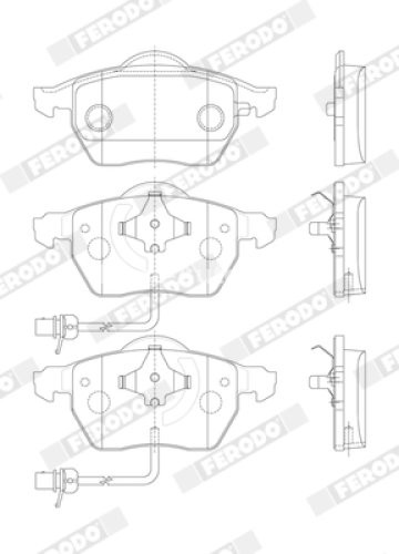 Set placuțe frână FERODO, față, pentru: AUDI A4 B5, A6 C5; SKODA SUPERB I; VW PASSAT B5, PASSAT B5.5 1.6-3.0 01.95-03.08