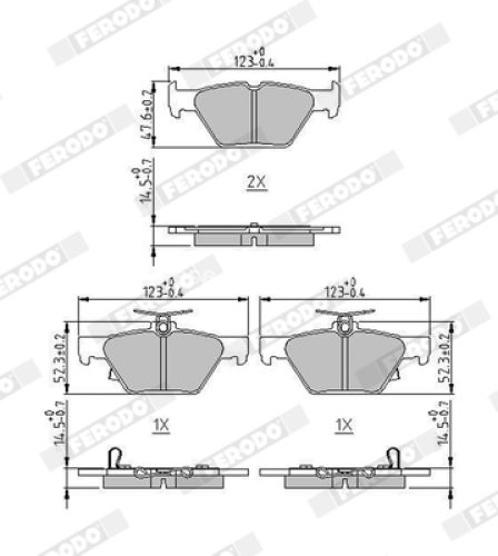 Set placuțe frână FERODO, spate, pentru: SUBARU FORESTER, IMPREZA, LEGACY VI, LEVORG, OUTBACK, XV 1.6-3.6 10.14-