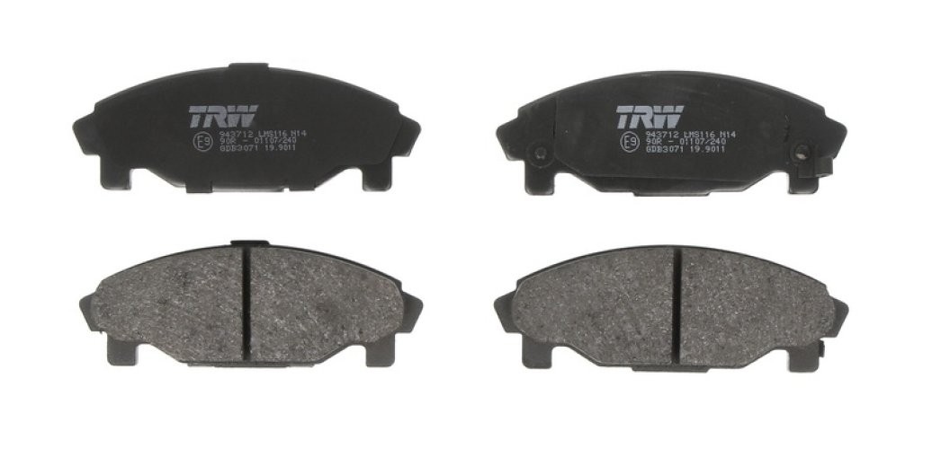 Set plăcuțe frână TRW, față, pentru: DAIHATSU CHARADE IV, GRAN MOVE 1.3/1.5/1.6 01.93-