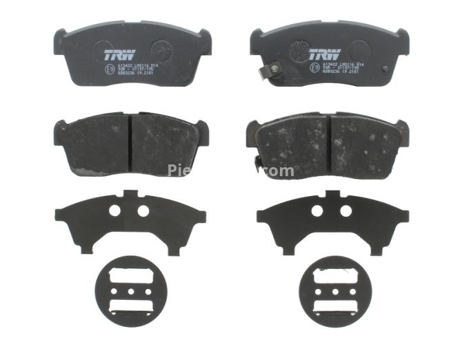 Set plăcuțe frână TRW, față, pentru: DAIHATSU COPEN, CUORE VII, SIRION, YRV; NISSAN PIXO; SUZUKI ALTO VII, CARRY, CELERIO, IGNIS I, IGNIS II 0.7-1.5 03.00-