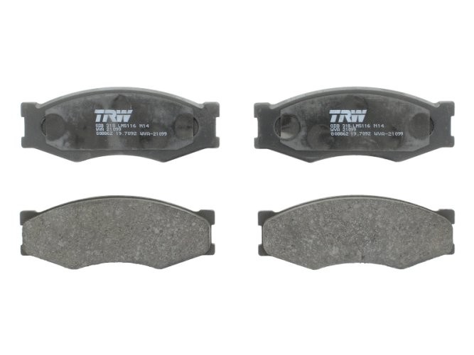 Set plăcuțe frână TRW, față, pentru: INFINITI M30; LDV CUB; NISSAN 300ZX, BLUEBIRD, CABSTAR, CABSTAR E, CEDRIC, LAUREL, NAVARA, PICK UP, PRAIRIE, SERENA, SILVIA, TERRANO I 1.5-3.0D 12.80-