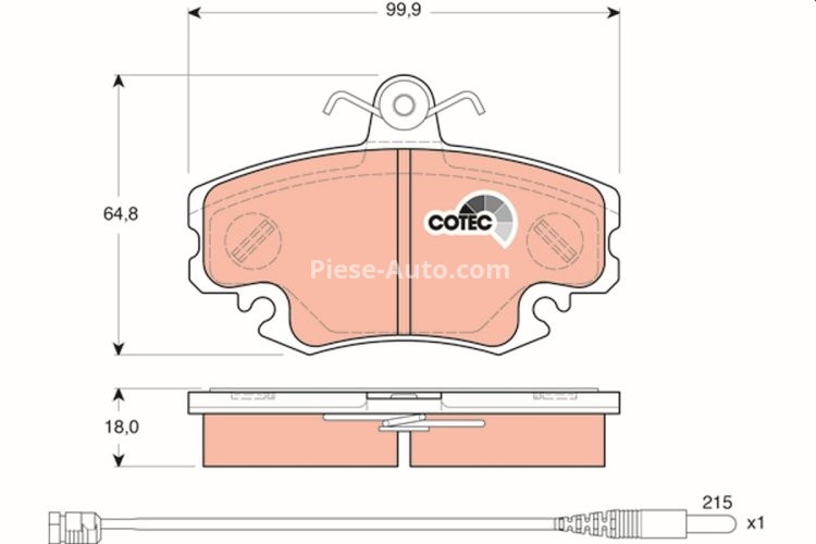 Set plăcuțe frână TRW, față (cu accesorii; cu șuruburi de ghidare etrier frână), pentru: DACIA LOGAN, LOGAN MCV, SANDERO; RENAULT 11, 18, 18 VARIABLE, 19 I 1.0-Electric 04.78-