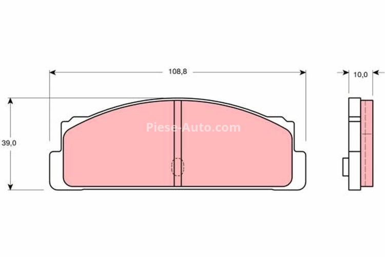 Set plăcuțe frână TRW, spate, pentru: FIAT 124, 124 SPIDER, 125, 131, 132, ARGENTA, X 1/9; FSO 125P, 132P, POLONEZ, POLONEZ I, POLONEZ II, POLONEZ III; OPEL KADETT A 1.0-2.5D 09.62-03.02