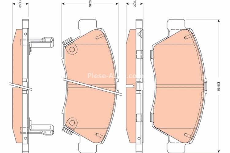 Set plăcuțe frână TRW, față (cu suplimente), pentru: HONDA CIVIC VIII 1.3H 01.06-12.12