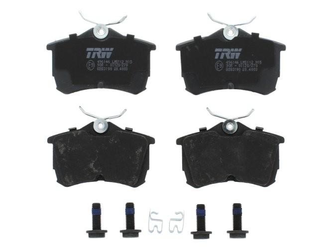 Set plăcuțe frână TRW, spate, (cu accesorii; cu șuruburi de ghidare etrier frână), pentru: HONDA ACCORD VI, ACCORD VII; TOYOTA COROLLA 1.3-2.4 07.92-05.08