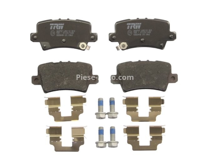 Set plăcuțe frână TRW, spate, (cu accesorii; cu șuruburi de ghidare etrier frână), pentru: HONDA CIVIC IX, CIVIC VIII 1.4-2.2D 09.05-12.16