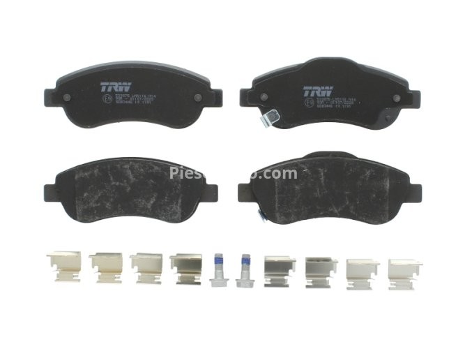 Set plăcuțe frână TRW, față (cu accesorii; cu șuruburi de ghidare etrier frână), pentru: HONDA CR-V III, CR-V IV 1.6D-2.4 06.06-