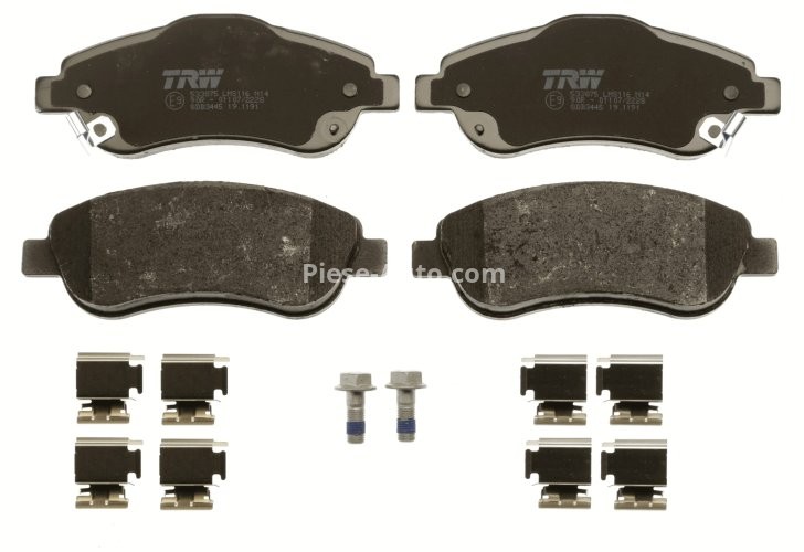Set plăcuțe frână TRW, față (cu accesorii; cu șuruburi de ghidare etrier frână), pentru: HONDA CR-V III, CR-V IV 1.6D-2.4 06.06-