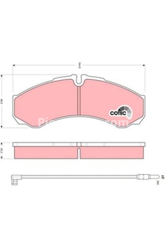 Set plăcuțe frână TRW, față / spate, pentru: IVECO DAILY II, DAILY III; RVI MASCOTT; RENAULT MASCOTT, MASTER PRO, TWINGO II 1.2-3.0D 01.89-