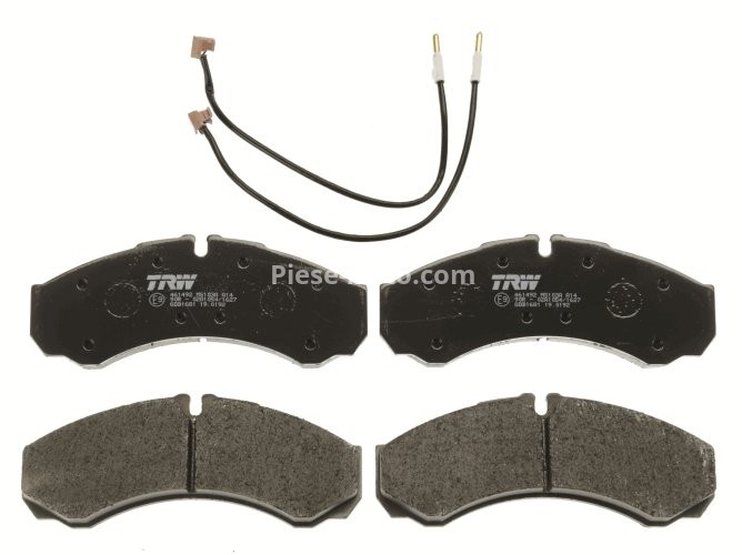 Set plăcuțe frână TRW, față / spate, pentru: IVECO DAILY II, DAILY III; RVI MASCOTT; RENAULT MASCOTT, MASTER PRO, TWINGO II 1.2-3.0D 01.89-