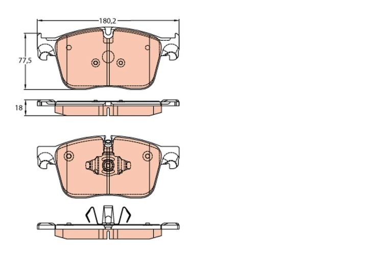 Set plăcuțe frână TRW, față, pentru: JAGUAR F-PACE, I-PACE, XE, XF II, XF SPORTBRAKE; LAND ROVER RANGE ROVER VELAR 2.0-Electric 03.15-