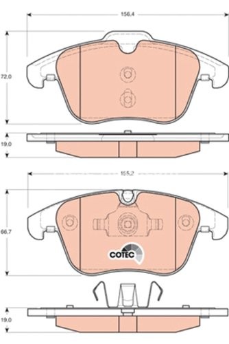 Set plăcuțe frână TRW, față, pentru: JAGUAR S-TYPE II, XF I, XF SPORTBRAKE, XJ, XK 8, XK II 2.0-5.0 01.99-12.15