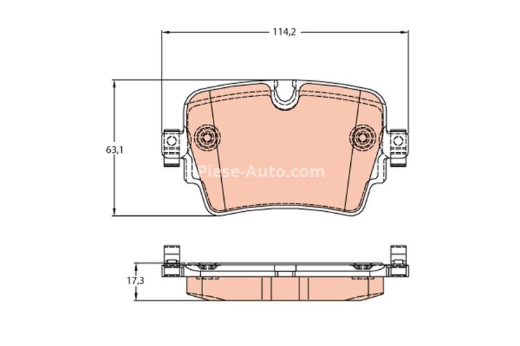 Set plăcuțe frână TRW, spate, pentru: JAGUAR F-TYPE 2.0/3.0/5.0 10.12-