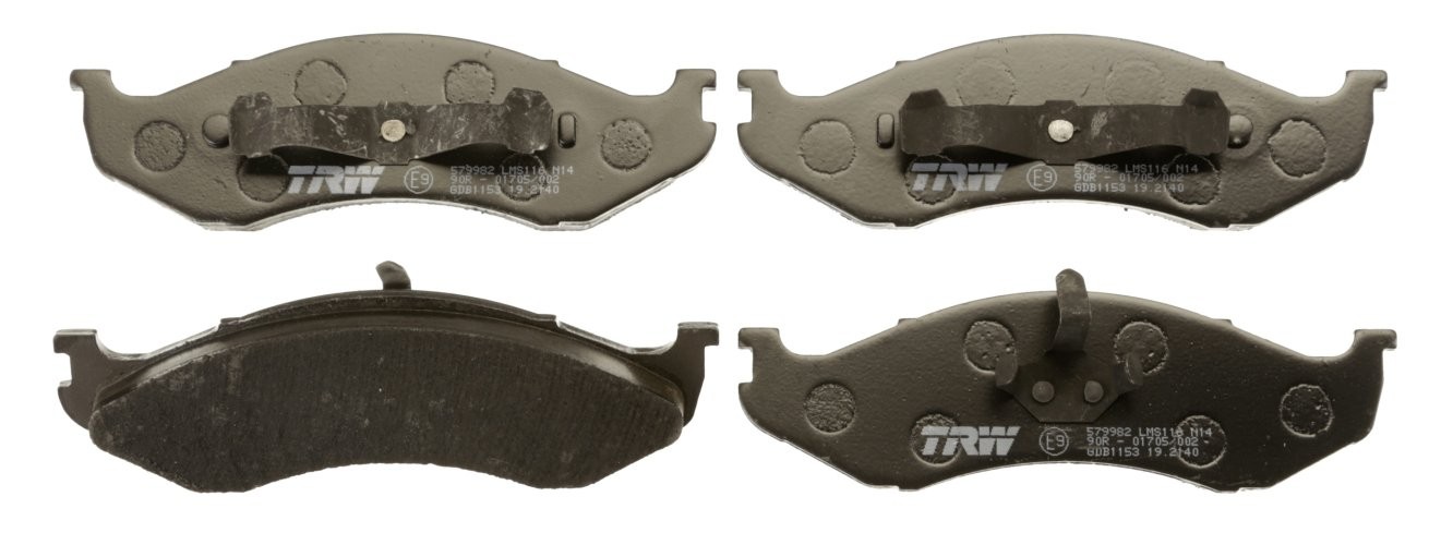 Set plăcuțe frână TRW, față, pentru: JEEP CHEROKEE, COMANCHE, GRAND CHEROKEE I, WRANGLER I, WRANGLER II; KIA CARNIVAL I 2.1D-5.9 10.84-04.07