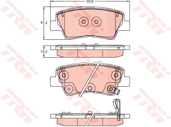 Set plăcuțe frână TRW, față, pentru: KIA STONIC 1.0-1.6D 07.17-