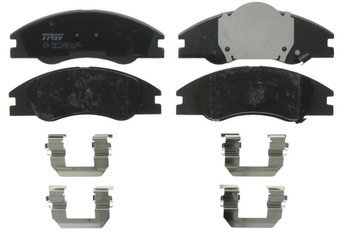 Set plăcuțe frână TRW, față (cu suplimente), pentru: KIA CERATO I, RIO I 1.3-2.0D 08.00-12.09